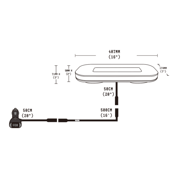 Work Bar Strobe 15, Mini Light Bar 15 Inch, Amber/White, All In One Package (1EA) - BB6011B