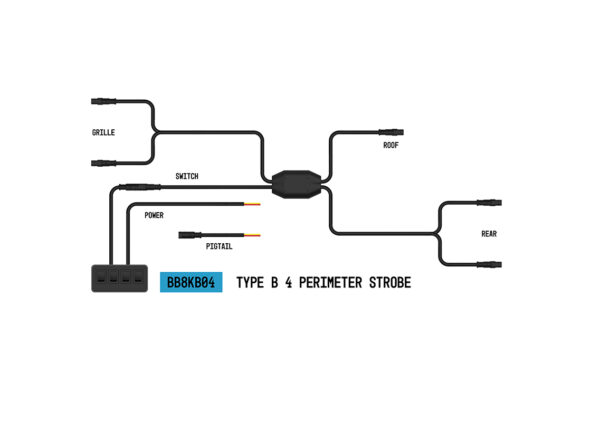 StrobeLink™ Harness Type B, 4 Lights (1EA)-BB8KB04