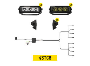 Tiny Monster Grille Kit for Toyota Tacoma TRD Sport, 2020-23 (8 Pods, Harness, Brackets)-43TC8