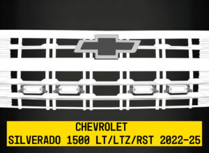 Tiny Monster Grille Kit for Chevrolet Silverado 1500 LT/LTZ/RST, 2022-25 (4 Light Bars, Harness, Brackets)-61CC4