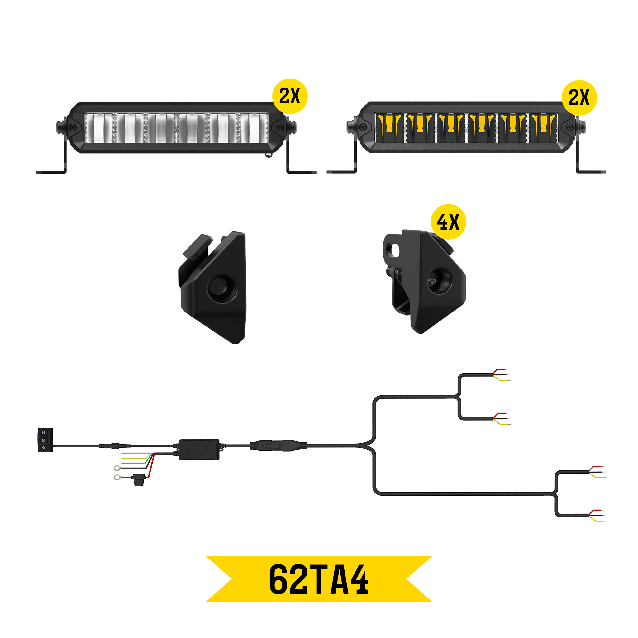 Tiny Monster Grille Kit for Toyota Tundra TRD Pro/Sport/Offroad, 2022-25 (4 Light Bars, Harness, Brackets)-62TA4