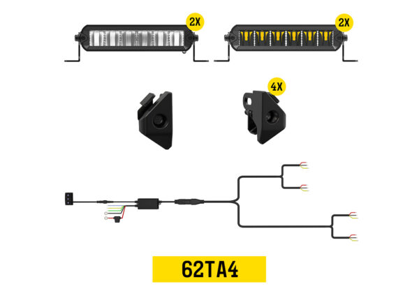 Tiny Monster Grille Kit for Toyota Tundra TRD Pro/Sport/Offroad, 2022-25 (4 Light Bars, Harness, Brackets)-62TA4