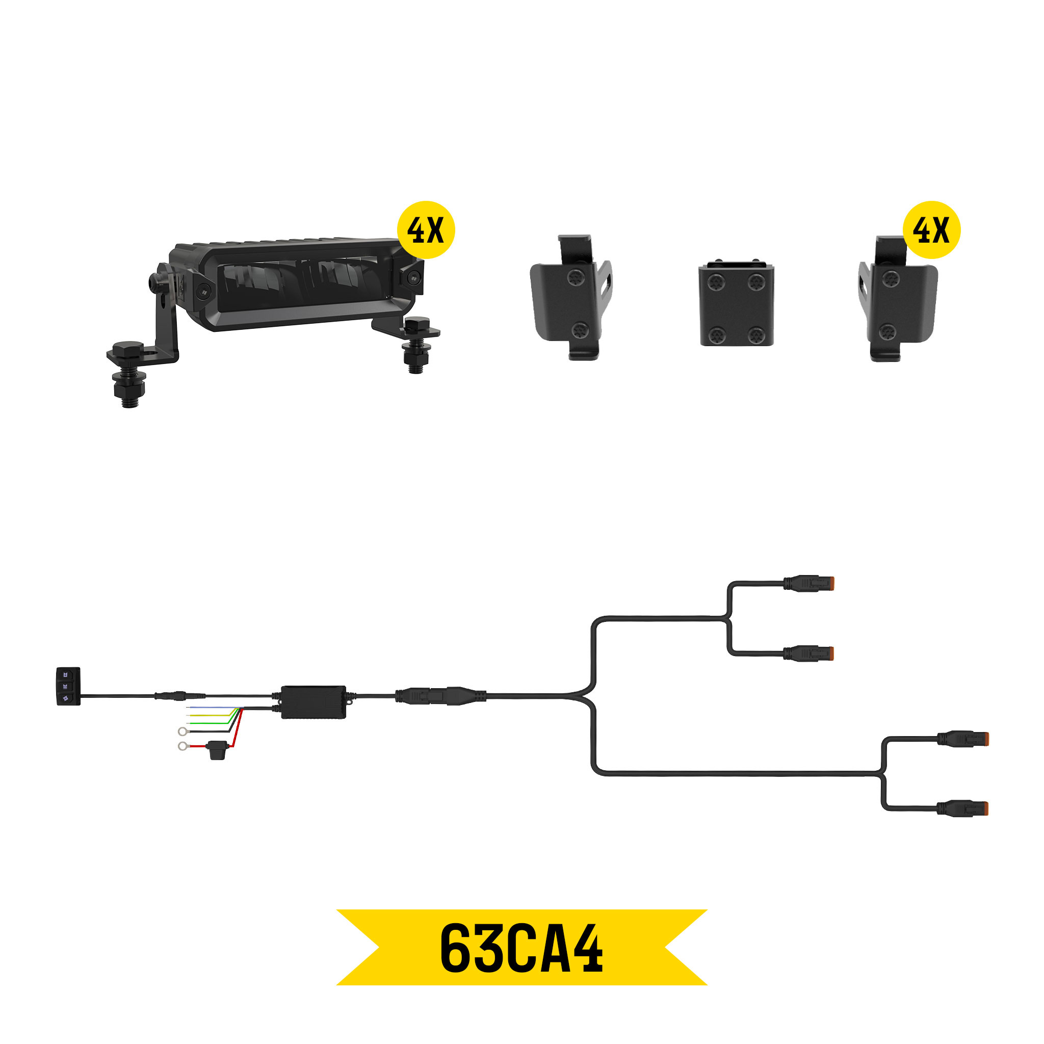 Tiny Monster Grille Kit for Chevrolet Silverado HD WT/LT/LTZ/High Country, 2025 (4 Light Bars, Harness, Brackets)-63CA4