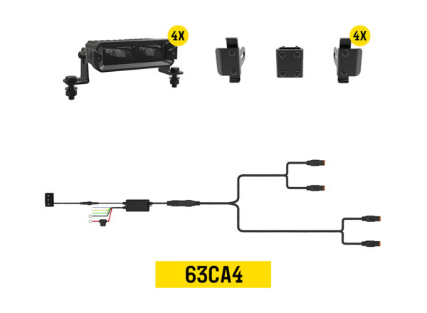Tiny Monster Grille Kit for Chevrolet Silverado HD WT/LT/LTZ/High Country, 2025 (4 Light Bars, Harness, Brackets)-63CA4