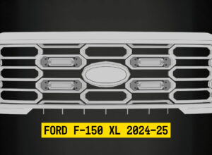Tiny Monster Grille Kit for Ford F-150 XL, 2024-25 (4 Light Bars, Harness, Brackets)-63FC4