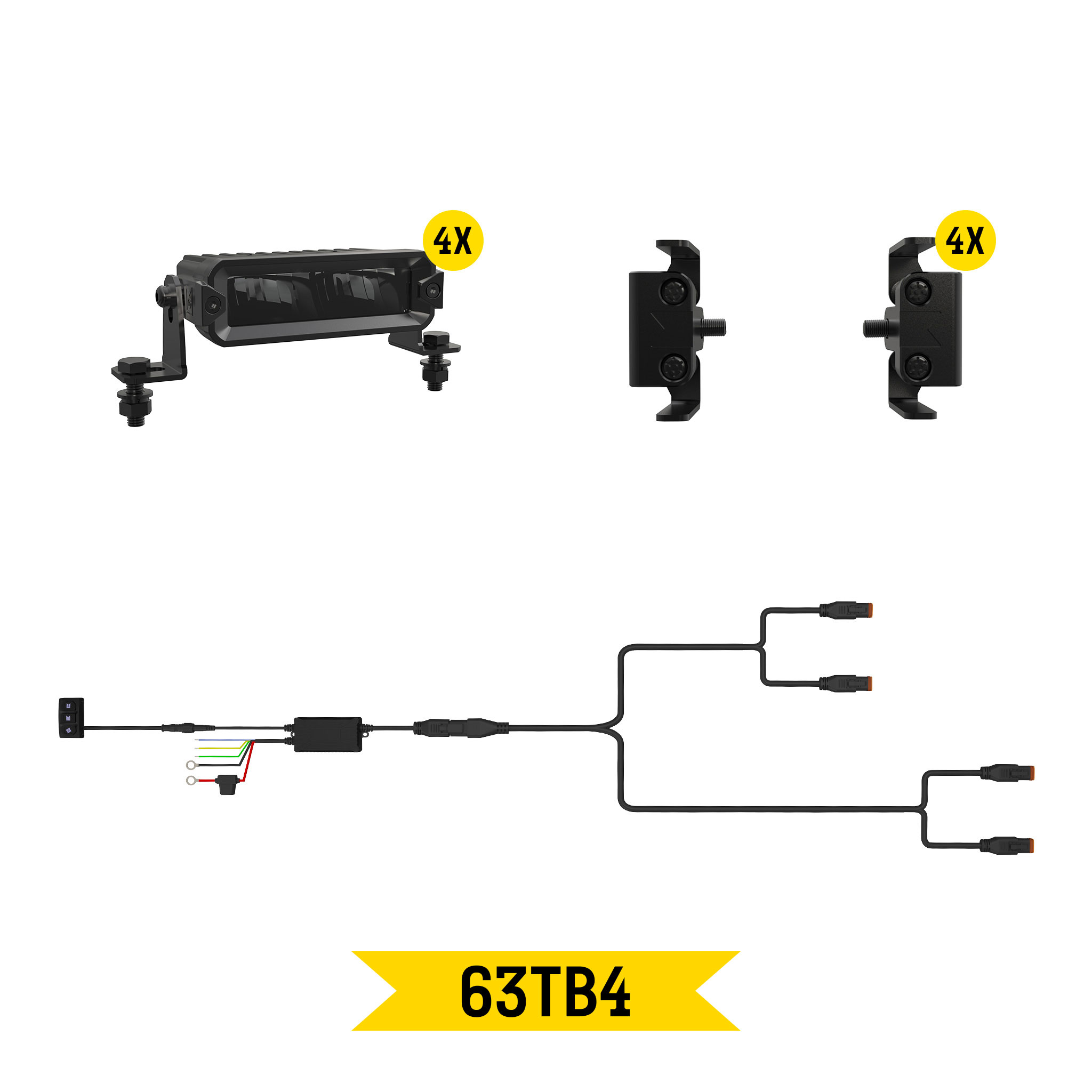 Tiny Monster Grille Kit for Toyota Tundra SR5, 2022-25 (4 Light Bars, Harness, Brackets)-63TB4