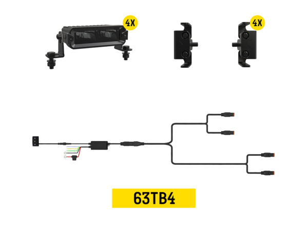 Tiny Monster Grille Kit for Toyota Tundra SR5, 2022-25 (4 Light Bars, Harness, Brackets)-63TB4