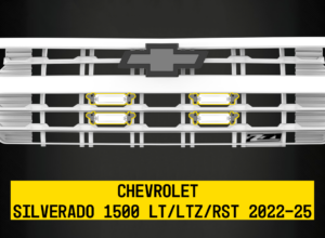 Tiny Monster Grille Kit for Chevrolet Silverado 1500 LT/LTZ/RST, 2022-25 (4 Light Bars, Harness, Brackets)-61CC4