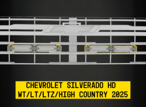 Tiny Monster Grille Kit for Chevrolet Silverado HD WT/LT/LTZ/High Country, 2025 (4 Light Bars, Harness, Brackets)-63CA4