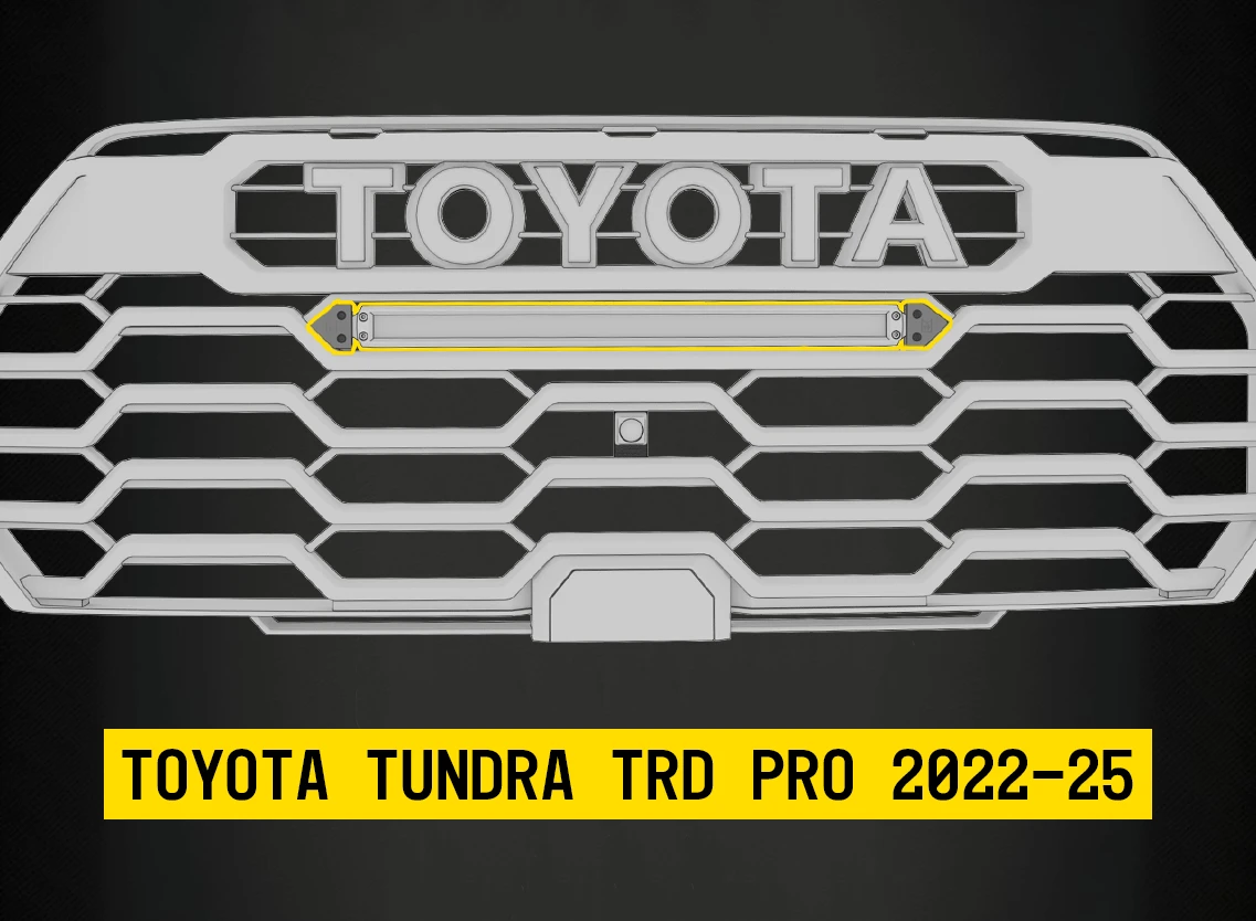 Tiny Monster Grille Kit for Toyota Tundra TRD Pro, 2022-25 (1 Light Bar, Harness, Brackets)-64TA1